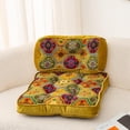 thumbnail image 3 of Velvet Chair Seat Cushions for Kitchen Dining Room Chairs Boho Printed Chair Pad with Ties Soft and Comfortable Square Chair Cushion 16"x16", 3 of 14