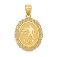 thumbnail image 1 of 14k Yellow Gold Libra Zodiac Oval Necklace Charm Pendant, 1 of 6