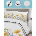 thumbnail image 4 of Quilts Full Size, Yellow Spring Floral Soft Comforter Bedding Set for Bed, Watercolor Summer Botanical Lightweight Quilted Bedspread with Pillow Cover(2 Pieces) for All Season, 78x90 Inch, 4 of 6