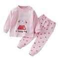 thumbnail image 2 of Cethrio Toddler Girls Pajama Sets, Soft Cotton 2 Piece Long Sleeve Sleepwear Sets Pink Size 18-24 Months, 2 of 3