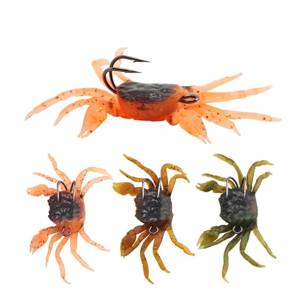 3 Colors/Set Artificial Crab Baits, 3D Simulation Crab Soft Fishing