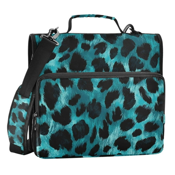 ALAZA Zipper Binder Green Leopard 3 Ring Trapper Keeper File Folder Organizer Bag