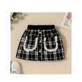 thumbnail image 5 of Qiylii 2PCS Toddler Girls Fall Outfits, Mock Neck Flare Long Sleeve Tops + Plaid Mini Skirt, 5 of 9
