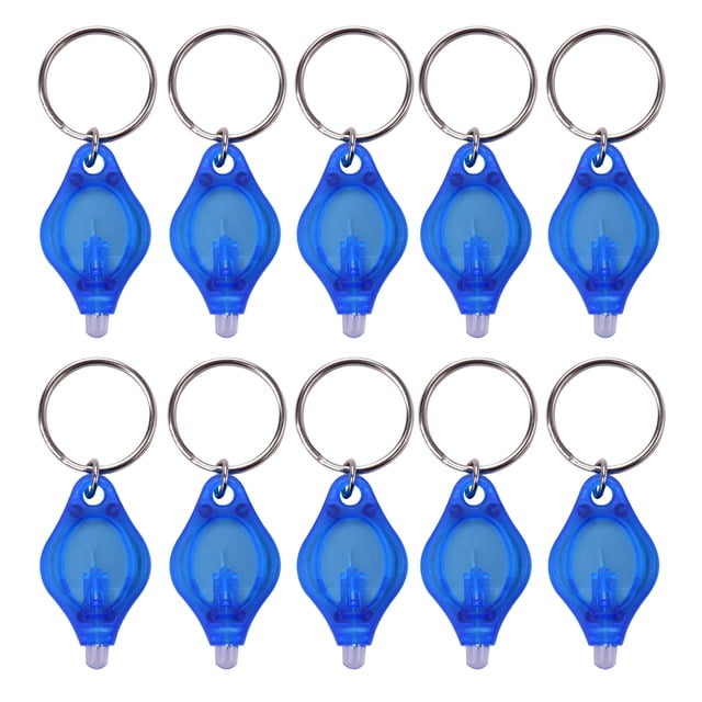 Amdohai 10 Pcs Mini Portable LED Light Flashlight Keychain Ultra Bright Key Ring Emergency Camping Lamp Light Torch