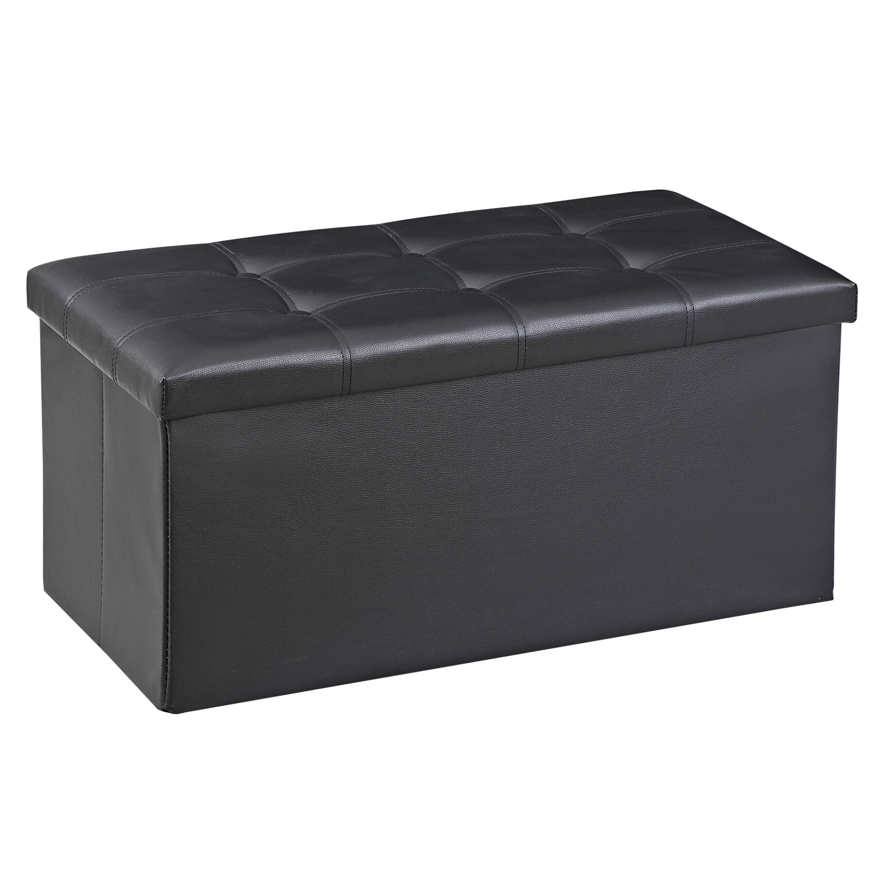 ZENSTYLE 30" Storage Ottoman Bench Folding Bench Chest Foot Rest Stool Home Decor Black