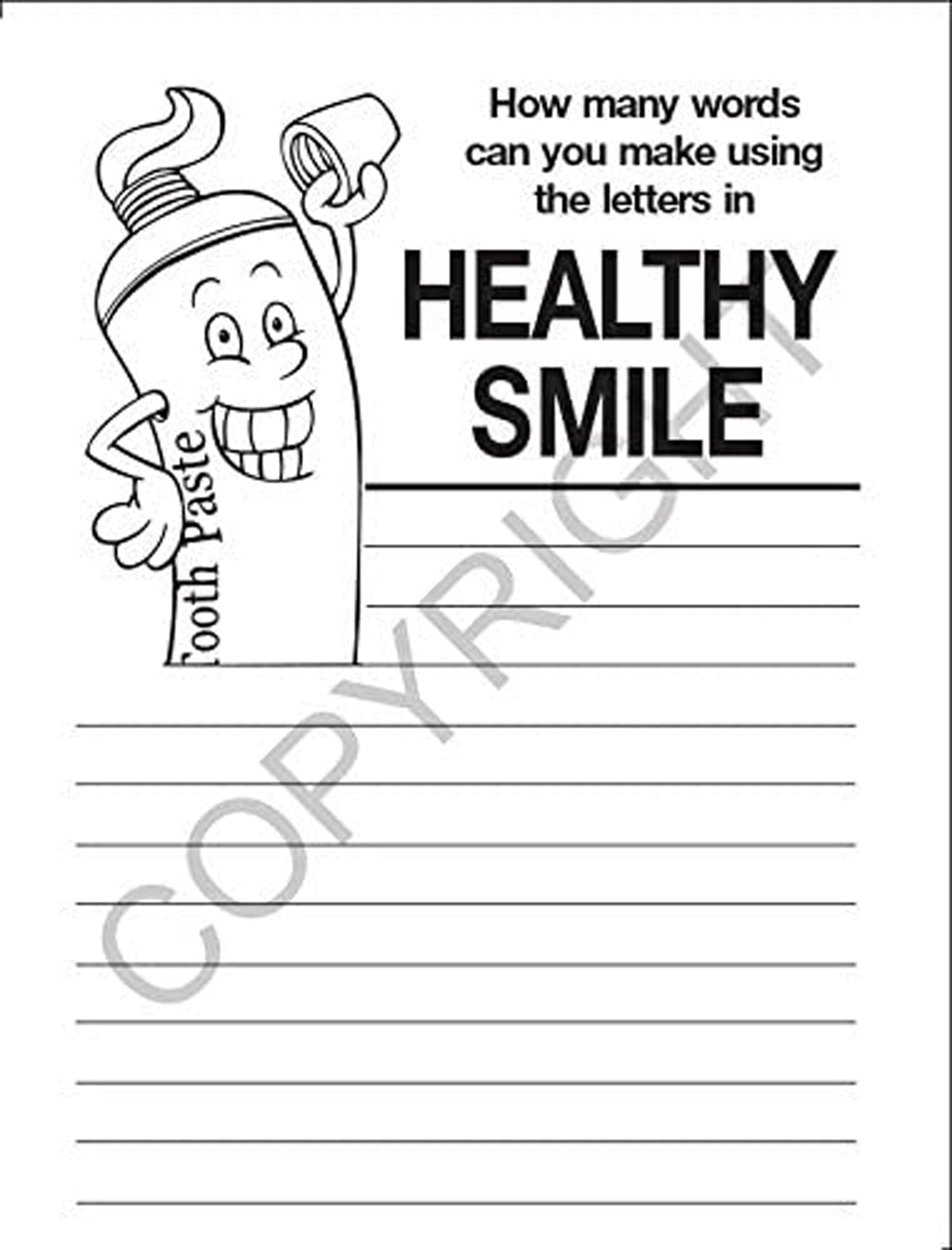 25 Pack - Always Have A Healthy Smile Kid's Coloring & Activity Books