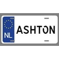 thumbnail image 1 of Ashton Name Euro Style License Plate Tag Vanity Novelty Metal | UV Printed Metal | 6-Inches By 12-Inches | Car Truck RV Trailer Wall Shop Man Cave | NP988, 1 of 1