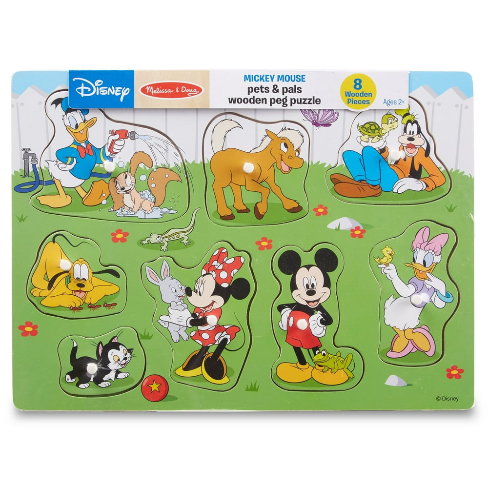 Melissa & Doug Disney Mickey Mouse Pets & Pals Wooden Peg Puzzle 8