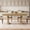 Natural, variant on 6-8 Person Kitchen Dining Table, Built-in Two Drawer Storage, Robust Double Pedestal Frame for Home and Commercial Office Use