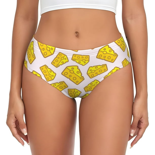 Fotbe Cheese Calzones Estampados para Mujer – Ropa Interior de Algodón, Cómoda, Suave y Elástica-Medium