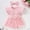 Pink, variant on Baby Girl Summer Romper Dress Ruffled Sleeve Flower Embroidery Mesh Skirt Hem Ribbed Bodysuit Twin Girl Baby Outfits Romper Dress for Baby Girls