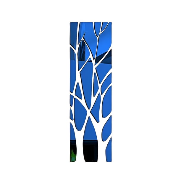 Toystoory Pegatinas de pared de espejo, póster tridimensional, decoración de espejo, autoensamblaje, calcomanía acrílica impermeable Decoración del hogar Azul 100x28cm