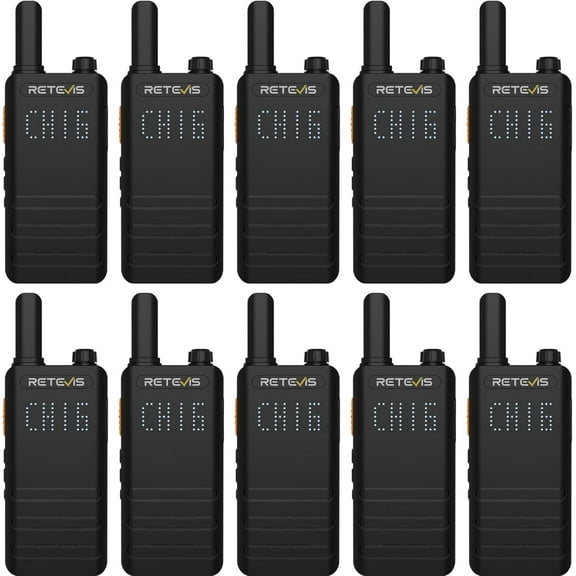 B3H Small Walkie talkies with LED Diaplay, New Version of RT22(3.0), Ultra Slim, USB-C Rechargeable, with 1620 mAh Battery, Portable FRS Two-Way Radios for Hotel School Restaurant (10 Pack)