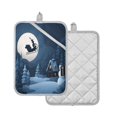 thumbnail image 2 of 2 Pack Pot Holders for Kitchen Heat Resistant Hot Pads Sets for Cooking Baking Mysterious Christmas Night Scene, 2 of 7