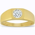 thumbnail image 1 of Mens 1 ct Round Solitaire Diamond Wedding Ring 14k Yellow Gold, 1 of 1