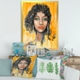 thumbnail image 3 of Designart 'Girl Face With Green Eyes & Black Hair Impression' Modern Framed Art Print, 3 of 4