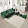 thumbnail image 5 of Newest L-Shaped 3 Seater Sectional Sofa Couch,3-seat Sofa,1 Movable Ottoman, t, Comfortable, Wide,Deep Seat, Chenille Green, 5 of 20
