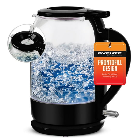 Hervidor eléctrico de cristal OVENTE KG516B 1.5L 1500W Negro