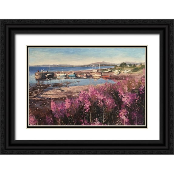 Strube, Ling 24x17 Black Ornate Wood Framed with Double Matting Museum Art Print Titled - Scotland Landscape IV