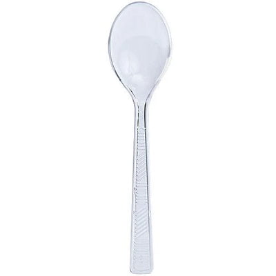 EcoQuality Disposable Plastic Clear Soupspoon Party - Great for Party, Soups, Kitchen, Office, Togo, Lunch, Cafeterias, Restaurants (48)