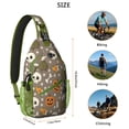 thumbnail image 5 of Sling Backpack,Halloween Skulls Pumpkins and Cauldrons Sling Bag with Water Bottle Holder,Waterproof Sling Bag for Men/Women with Headphone Jack for Hiking,Travel, 5 of 6