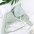thumbnail image 3 of Comfy Bras Women Seamless Bra Feature V-Neck Bralette Bra Style W-778 Green XL, 3 of 3