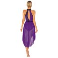 thumbnail image 2 of ZDHoor Sleeveless Lyrical Dance Costume for Women Floral Lace Sheer Flowy Dance Dress Dancewear Purple&Black XXL, 2 of 7