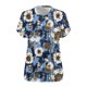 thumbnail image 5 of Camiseta de Base de Impresión de Manga Corta con Cuello en V para las Mujeres, Más Tamaño Estante de Imitación Casual Superior, 5 of 9