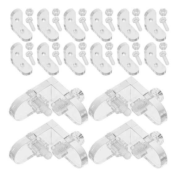 CIMAXIC 40Pcs Transparent Acrylic L Shaped Corner Brackets For Cabinet Door And Glass Retaining