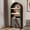 Black, variant on 5-Tier Arched Bookcase with Mid Century Doors, Wooden Storage Cabinet with Open Display Shelves and Adjustable Shelf for Office Dining Living Room