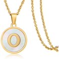 thumbnail image 1 of 26 English Letters (A-Z) Necklace For Women Titanium Steel Stainless Steel Pendant Necklace Pearl Shell Oil Drop Necklace As Gift For Wife , Daughter, Friend, 1 of 8