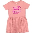 thumbnail image 3 of Inktastic Valentine's Day My Nana Loves Me Hearts and Lips Girls Toddler Dress, 3 of 5
