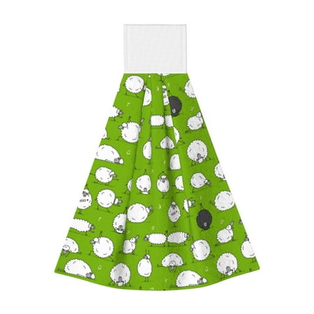 

Adobk Funny Sheep Doing Yoga Print Coral Velvet Hand Wipes Fashion Hanging Kitchen Towel for Bathroom Washcloth Absorbent Tie Towel