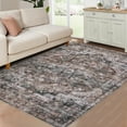 thumbnail image 7 of CAROMIO Area Rug Vintage Distressed Machine Washable Area Rug for Living Room Bedroom Traditional Medallion Floral Non Slip Stain Resistant Accent Rug, 5' x 7' Brown, 7 of 7