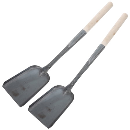 CRAFTHROU 2Pcs Cleaning Shovel for Home and Fireplace Made of Wood and Iron 11.8x4.7in