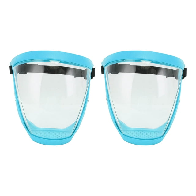 Protective Face Shield, 2pcs Anti fog Dustproof Protective Full Mask, Reusable Face Shield with Safety Elastic Belt Filter Cotton Pads Transparent for Unisex