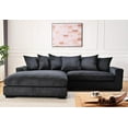 thumbnail image 2 of US Pride Furniture Luxe Oversized Two-Piece Sectional Couches for Living Room L Shaped Sofa  Corduroy Fabric Facing Left, Blue, 2 of 4