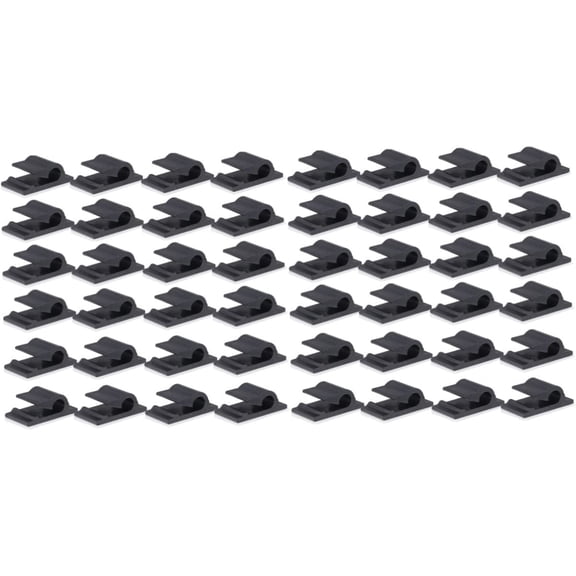 200 pcs - Clamp Holder Tape Light with Clips Ethernet Use Management Fixer Wire Fixed Wire/cable Fixing Organizer Self-adhesive Tapes Car Home Black Card Plastic Adhesive