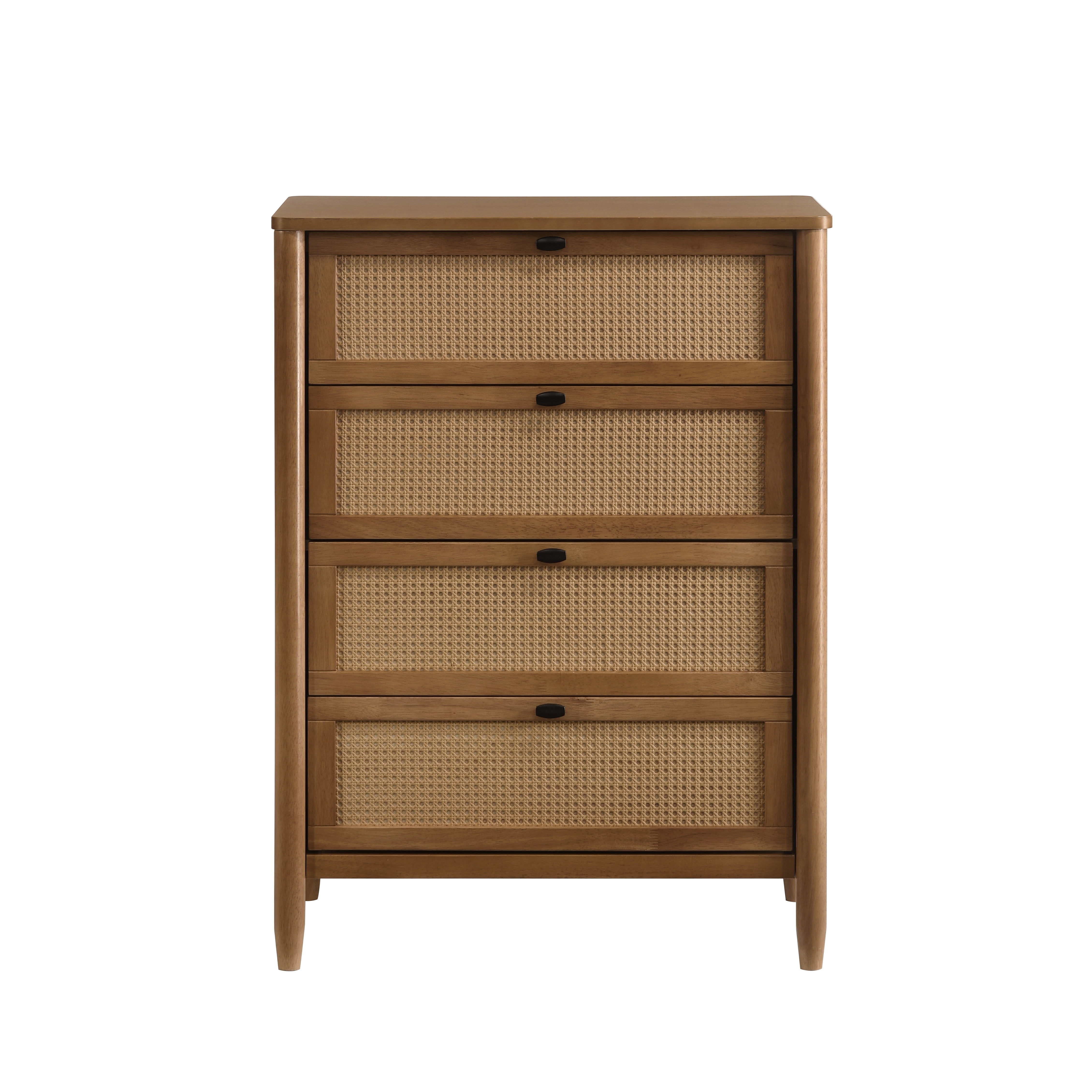 Vichy Wood and Rattan 4-Drawer Chest