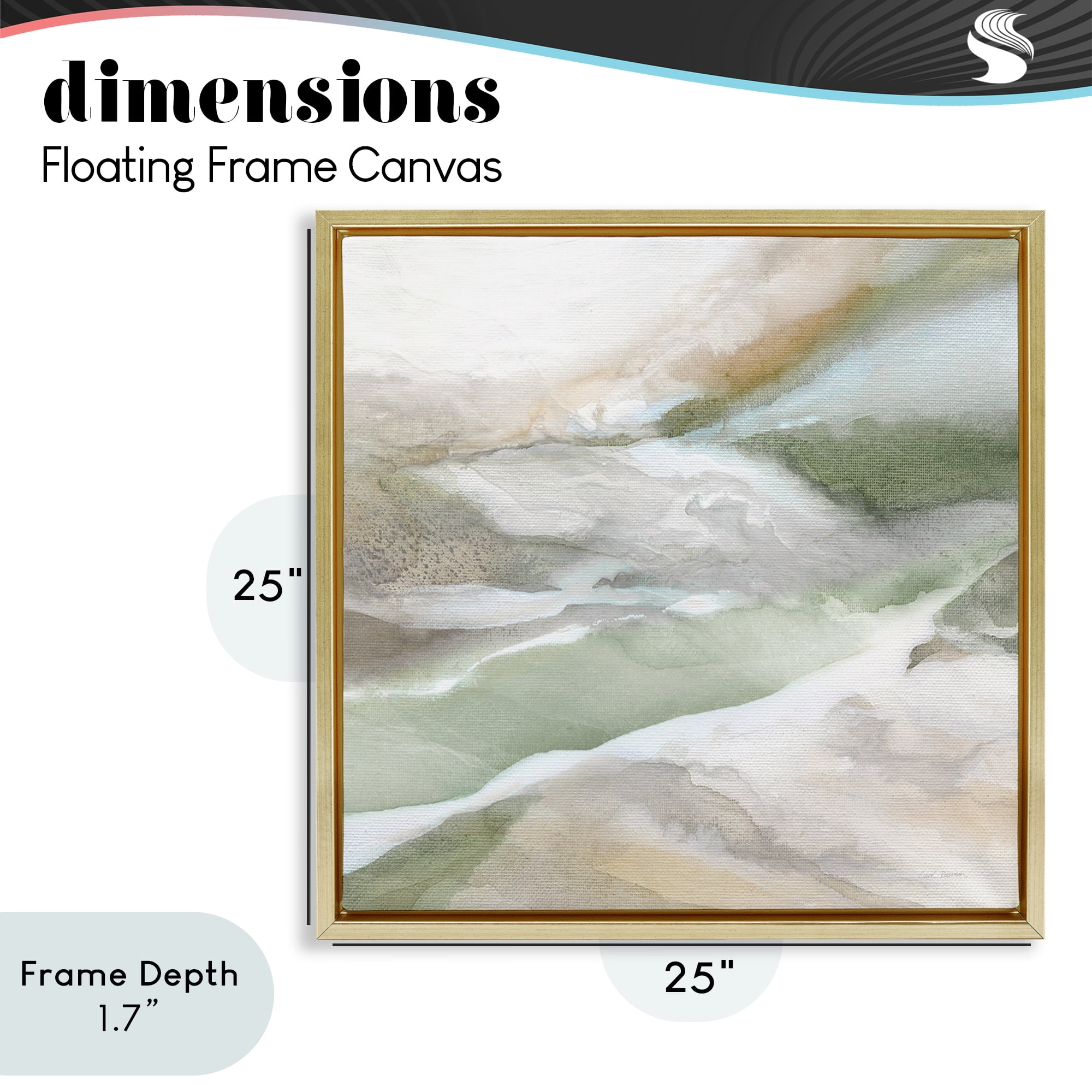 Stupell Industries Serene Misty Landscape Gold Framed Floater Canvas Wall Art, design by Carol Robinson