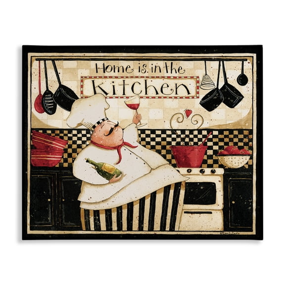 Stupell Industries Farmhouse Home's in Kitchen Happy Chef Canvas Art, 20 x 16, by Dan DiPaolo