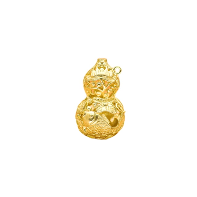 Qarigey Colgantes de latón con patrón de loto de calabaza, colgante dorado a prueba de decoloración, accesorio de joyería resistente, collar, regalo Accesorios de disfraces Pez Doble NO4 Qarigey AP016745-05