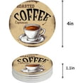 thumbnail image 1 of POGLIP Retro Style Hand Drawn Coffee Cup Set of 8 Round Coaster for Drinks, Absorbent Ceramic Stone Coasters Cup Mat with Cork Base for Home Kitchen Room Coffee Table Bar Decor, 1 of 5