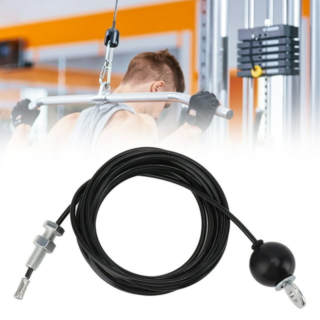 De Cable De Polea De Fitness Ajustable Para Ejercicio De Gimnasio En Casa Negro