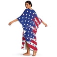 thumbnail image 2 of SEANATIVE V Neck Beach Cover Up Kaftan for Women Printed Kaftan Dresses Loose Summer Maxi Dress Lightweight Soft Breathable Vacation Bikini Swimsuit Cover Ups, Stars and Stripes American Flag, 2 of 7