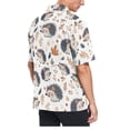 thumbnail image 3 of joogoo Men's Hawaiian Shirt Hedgehog Autumn Leave Short Sleeve Casual Button Down Shirts XL, 3 of 6
