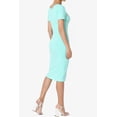 thumbnail image 4 of TheMogan Robe Midi Moulante en Jersey de Coton Extensible à Manches Courtes pour Femmes, 4 of 6