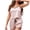 Pink, variant on Womens Striped Cami Set V Neck Spaghetti Strap Contrast Trim Crop Top and Shorts