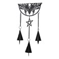 thumbnail image 3 of Macabre Death's Head Skull Black Moth Pentagram Wall Hanging Decoration Chime, 3 of 8