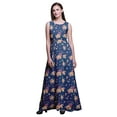 thumbnail image 1 of Bimba Floral Women Long Tank MaxiDress Round Neck Printed Party Gown-X-Large, 1 of 5
